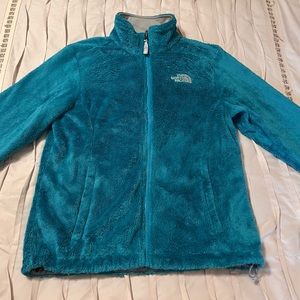 The North Face Women's Size Medium Aqua Teal Sherpa Full Zip Fleece Jacket